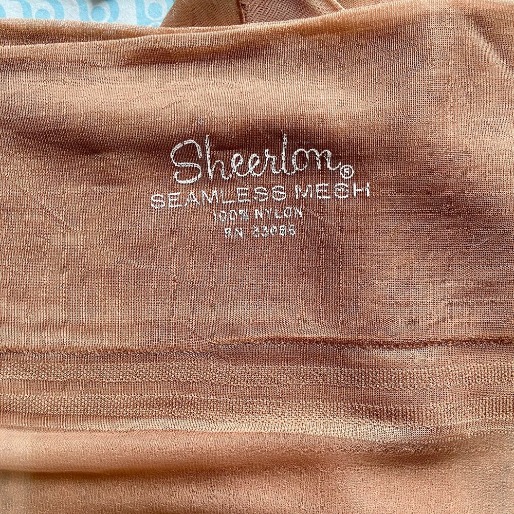 Vintage 50s 60s SHEERLON Seamless Mesh Nylon Stockings 9 1/2? Reinforced Toe New